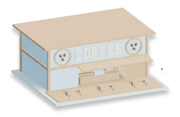 Shared building 2, 3D render
