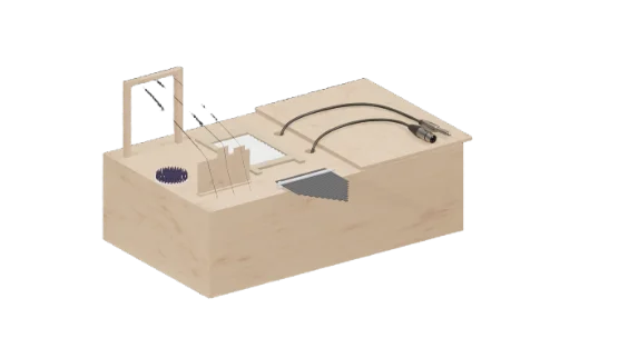 3D render of the Foley-Bus cart with the side table closed